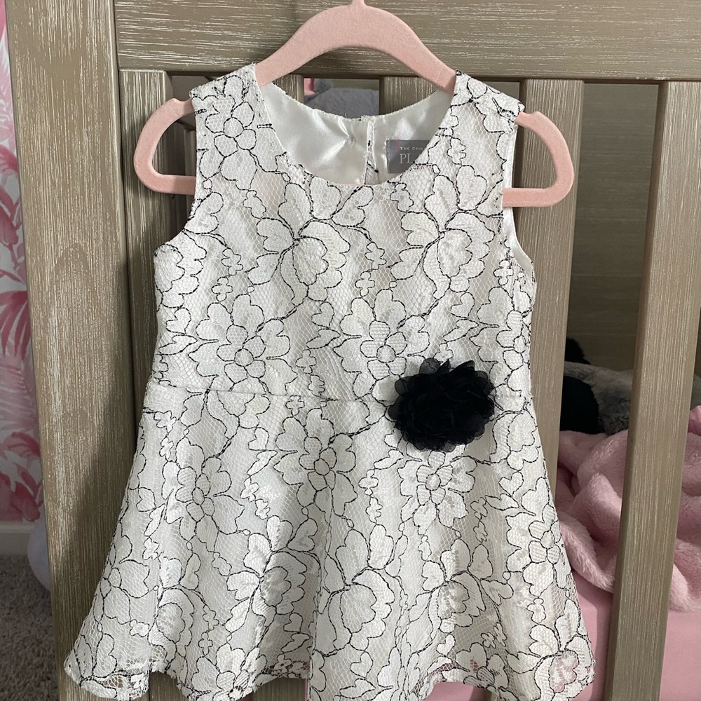 Toddler girls dress white and black 18-24 months